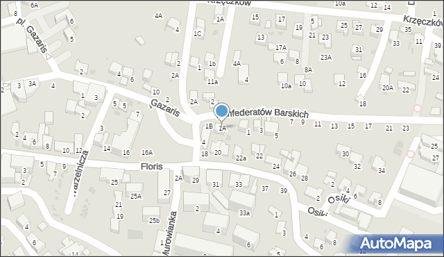 Bochnia, Konfederatów Barskich, 1A, mapa Bochni