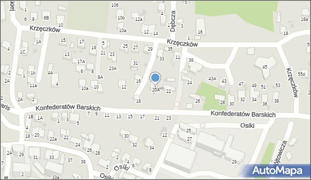 Bochnia, Konfederatów Barskich, 20A, mapa Bochni