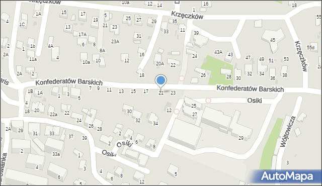 Bochnia, Konfederatów Barskich, 21, mapa Bochni