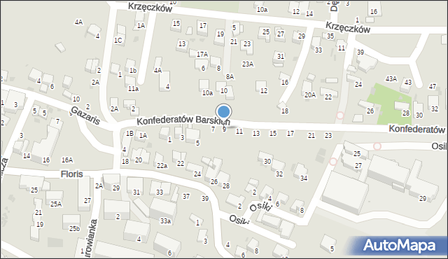 Bochnia, Konfederatów Barskich, 9, mapa Bochni