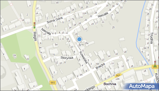 Bochnia, Kowalska, 15, mapa Bochni