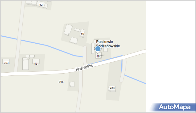 Bodzanowice, Kościelna, 49, mapa Bodzanowice