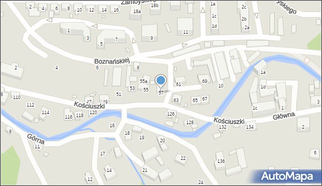 Bogatynia, Kościuszki Tadeusza, gen., 57, mapa Bogatynia