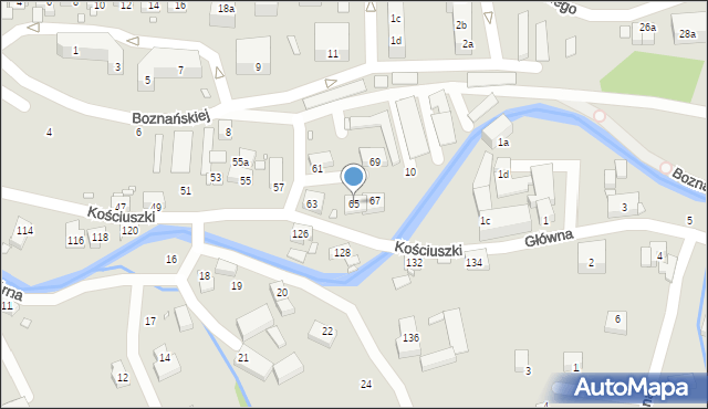 Bogatynia, Kościuszki Tadeusza, gen., 65, mapa Bogatynia