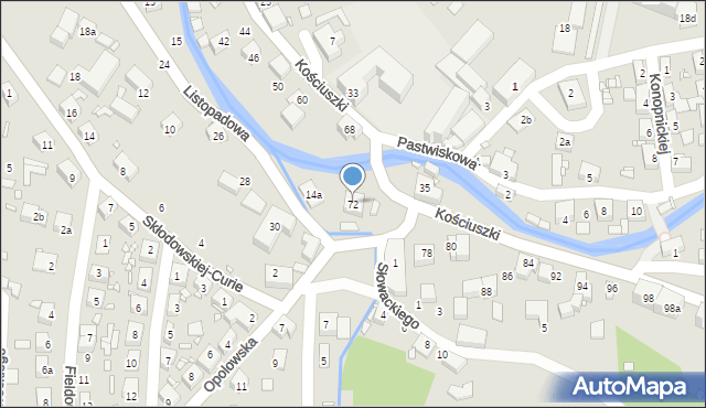 Bogatynia, Kościuszki Tadeusza, gen., 72, mapa Bogatynia