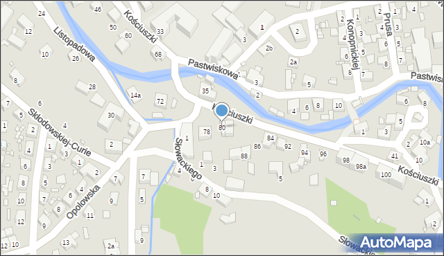 Bogatynia, Kościuszki Tadeusza, gen., 80, mapa Bogatynia