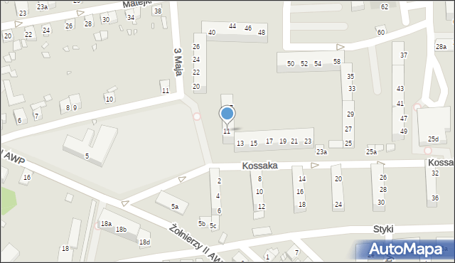 Bogatynia, Kossaka Wojciecha, 11, mapa Bogatynia