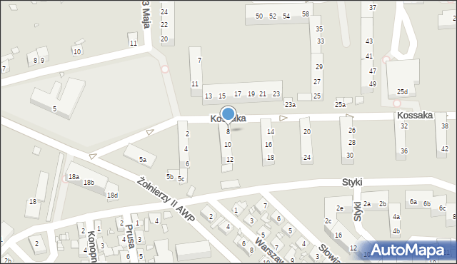 Bogatynia, Kossaka Wojciecha, 8, mapa Bogatynia