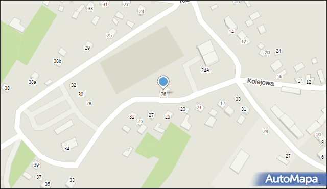 Bogoria, Kolejowa, 26, mapa Bogoria