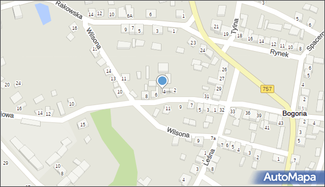 Bogoria, Kolejowa, 4a, mapa Bogoria
