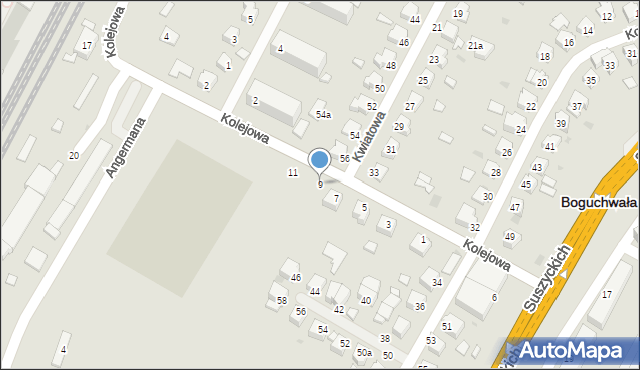 Boguchwała, Kolejowa, 9, mapa Boguchwała