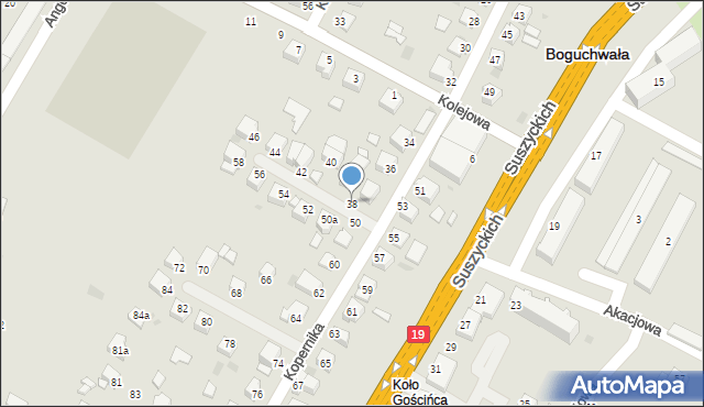 Boguchwała, Kopernika Mikołaja, 38, mapa Boguchwała