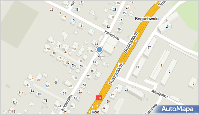 Boguchwała, Kopernika Mikołaja, 51, mapa Boguchwała