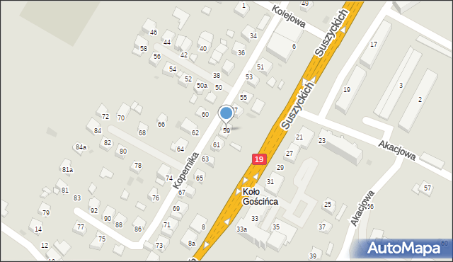 Boguchwała, Kopernika Mikołaja, 59, mapa Boguchwała