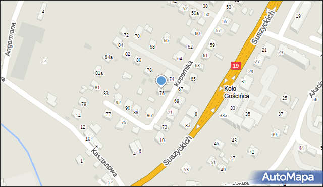 Boguchwała, Kopernika Mikołaja, 76, mapa Boguchwała