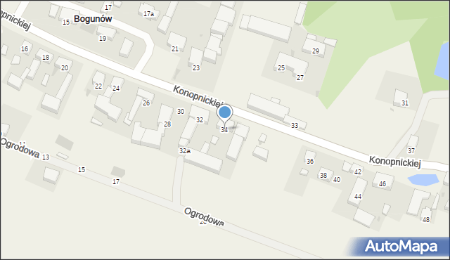 Bogunów, Konopnickiej Marii, 34, mapa Bogunów
