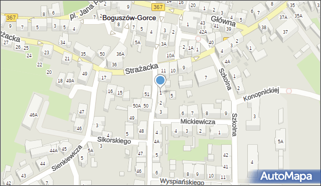 Boguszów-Gorce, Kolejowa, 1, mapa Boguszów-Gorce