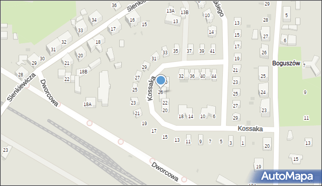 Boguszów-Gorce, Kossaka Wojciecha, 26, mapa Boguszów-Gorce