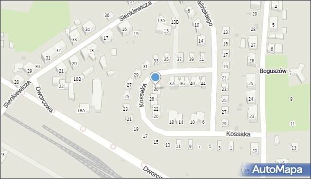 Boguszów-Gorce, Kossaka Wojciecha, 30, mapa Boguszów-Gorce
