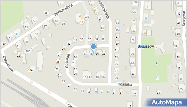 Boguszów-Gorce, Kossaka Wojciecha, 38, mapa Boguszów-Gorce