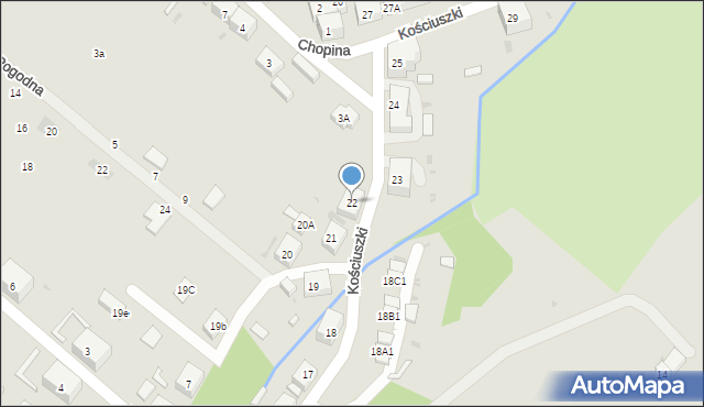 Boguszów-Gorce, Kościuszki Tadeusza, gen., 22, mapa Boguszów-Gorce