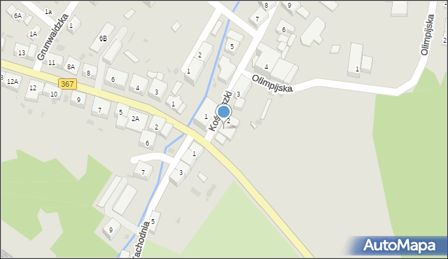 Boguszów-Gorce, Kościuszki Tadeusza, gen., 2A, mapa Boguszów-Gorce