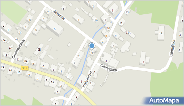 Boguszów-Gorce, Kościuszki Tadeusza, gen., 5, mapa Boguszów-Gorce