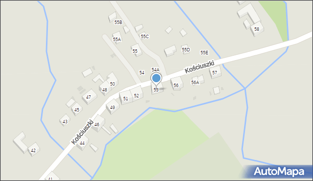 Boguszów-Gorce, Kościuszki Tadeusza, gen., 53, mapa Boguszów-Gorce