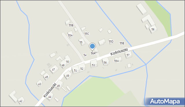 Boguszów-Gorce, Kościuszki Tadeusza, gen., 54A, mapa Boguszów-Gorce