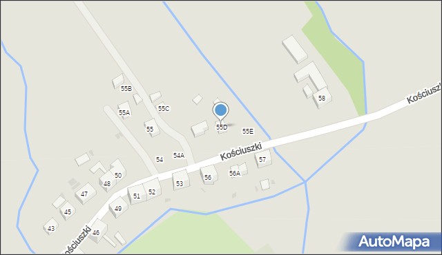 Boguszów-Gorce, Kościuszki Tadeusza, gen., 55D, mapa Boguszów-Gorce