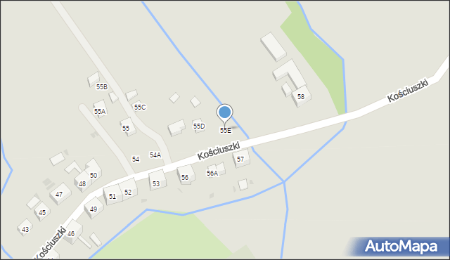 Boguszów-Gorce, Kościuszki Tadeusza, gen., 55E, mapa Boguszów-Gorce