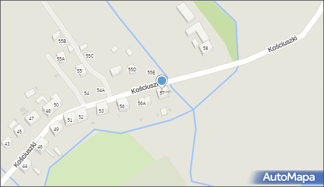 Boguszów-Gorce, Kościuszki Tadeusza, gen., 57, mapa Boguszów-Gorce