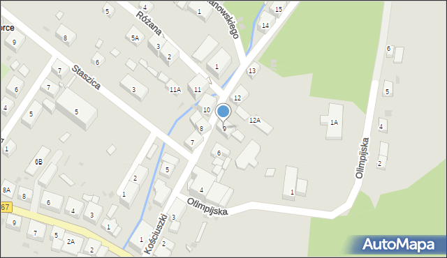 Boguszów-Gorce, Kościuszki Tadeusza, gen., 9, mapa Boguszów-Gorce