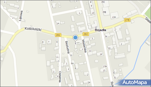 Bojadła, Kościuszki Tadeusza, gen., 4, mapa Bojadła