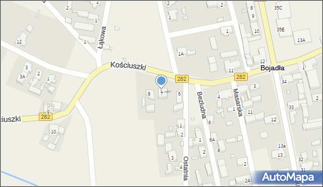 Bojadła, Kościuszki Tadeusza, gen., 7, mapa Bojadła