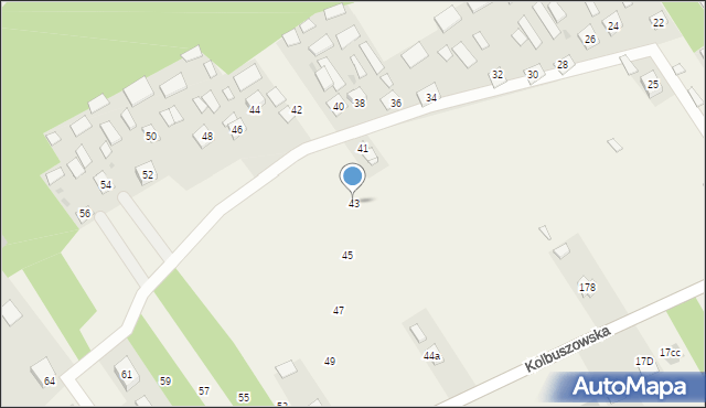 Bojanów, Kolbuszowska, 43, mapa Bojanów