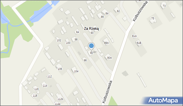 Bojanów, Kolbuszowska, 92, mapa Bojanów