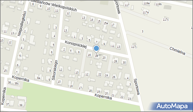 Bojanowo, Konopnickiej Marii, 18, mapa Bojanowo