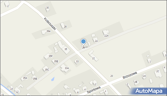 Bojszów, Kościuszki Tadeusza, gen., 26, mapa Bojszów