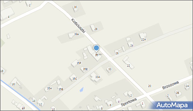 Bojszów, Kościuszki Tadeusza, gen., 35, mapa Bojszów