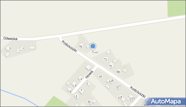 Bojszów, Kościuszki Tadeusza, gen., 74, mapa Bojszów