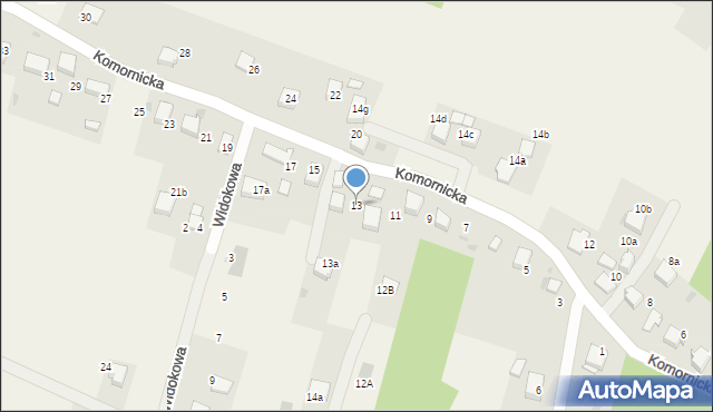Bolęcin, Komornicka, 13, mapa Bolęcin