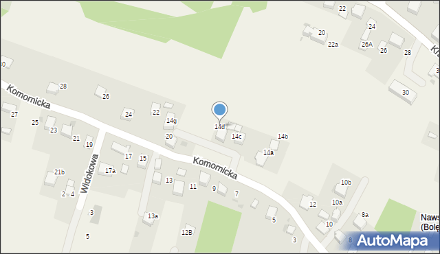 Bolęcin, Komornicka, 14d, mapa Bolęcin