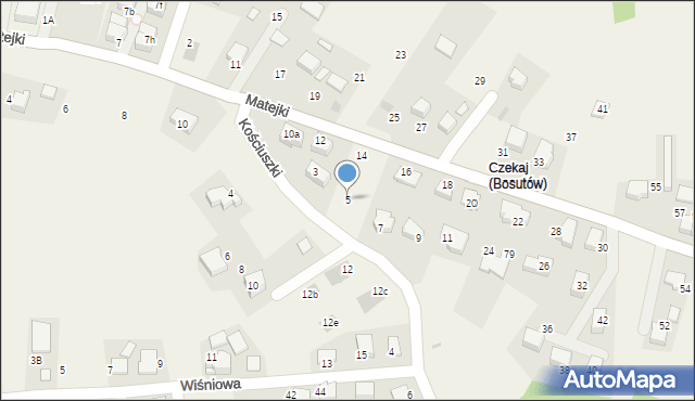 Boleń, Kościuszki Tadeusza, gen., 5, mapa Boleń