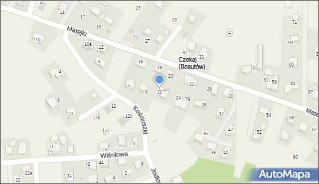 Boleń, Kościuszki Tadeusza, gen., 11, mapa Boleń