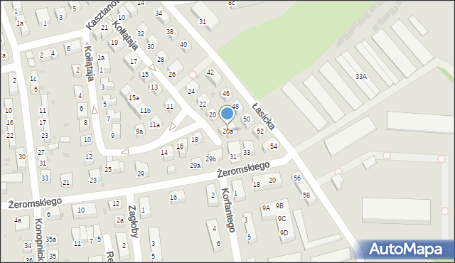 Bolesławiec, Kołłątaja Hugo, 20a, mapa Bolesławca