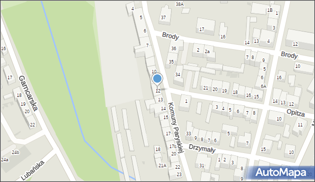 Bolesławiec, Komuny Paryskiej, 12, mapa Bolesławca