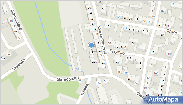 Bolesławiec, Komuny Paryskiej, 18, mapa Bolesławca