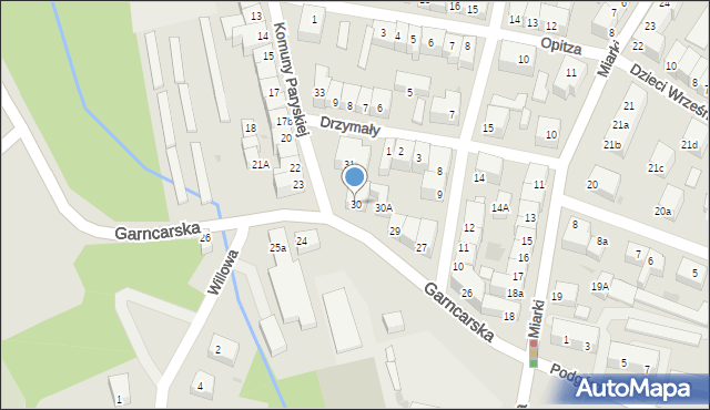 Bolesławiec, Komuny Paryskiej, 30, mapa Bolesławca