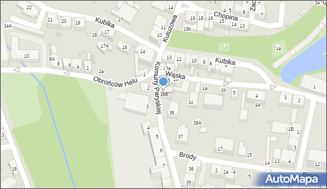 Bolesławiec, Komuny Paryskiej, 38B, mapa Bolesławca